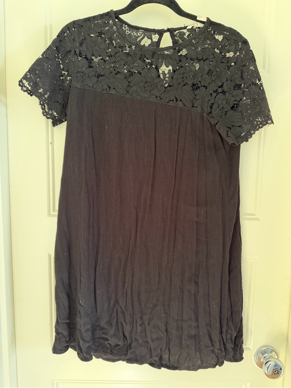 H&M Black Lace Yoke Mini Dress